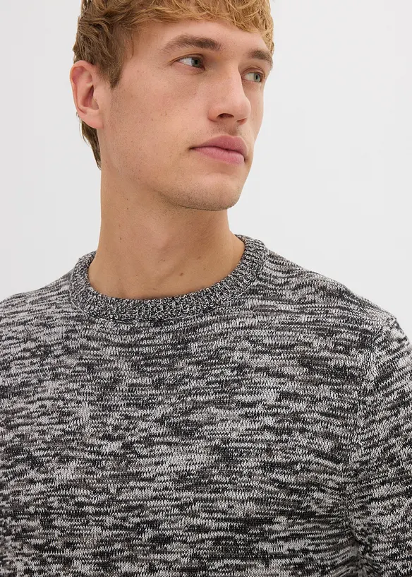 Grovstickad tröja i bomullsblandning, bonprix