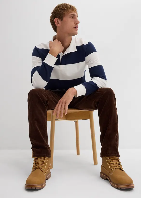 Stretchig manchesterbyxa med bekvämt snitt, Slim Fit, bonprix