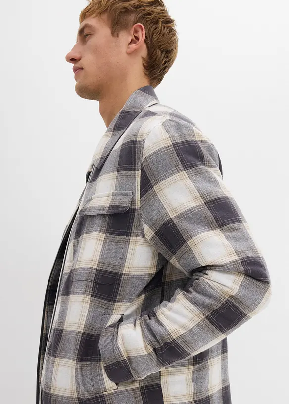Lätt fodrad skjortjacka i flanell, bonprix