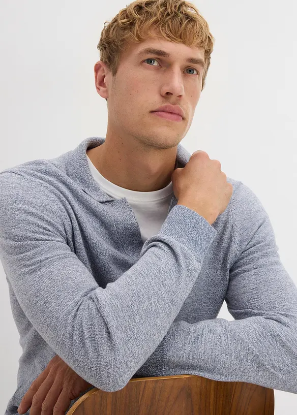 Finstickad tröja i bomullsblandning, bonprix