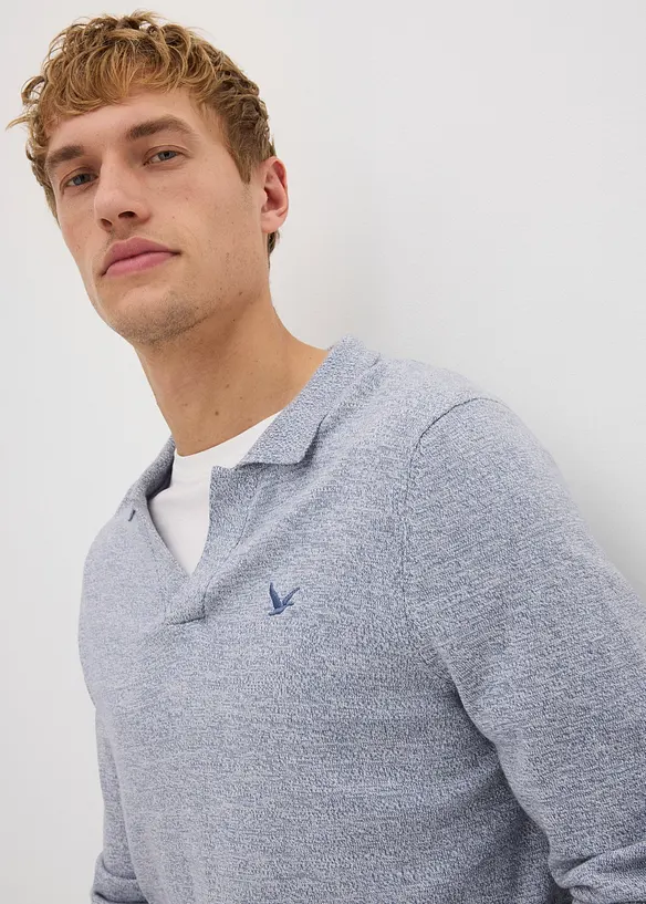 Finstickad tröja i bomullsblandning, bonprix