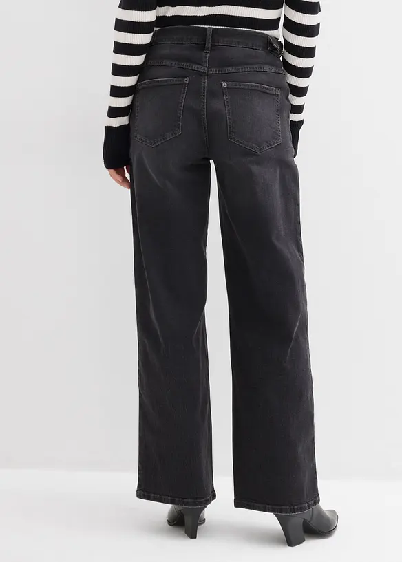 Jeans Wide Leg Mid Waist, bonprix