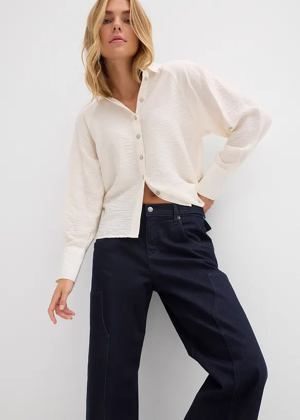 Jeans Wide Leg Mid Waist, bonprix