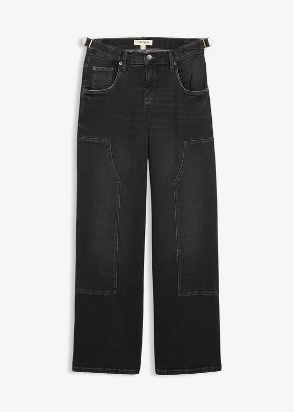 Jeans Wide Leg Mid Waist, bonprix