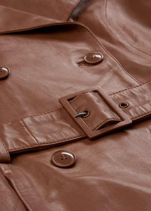 Trenchcoat av lammnappa, bonprix