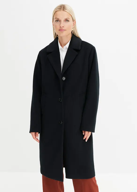 Kort kappa med yllelook, bonprix