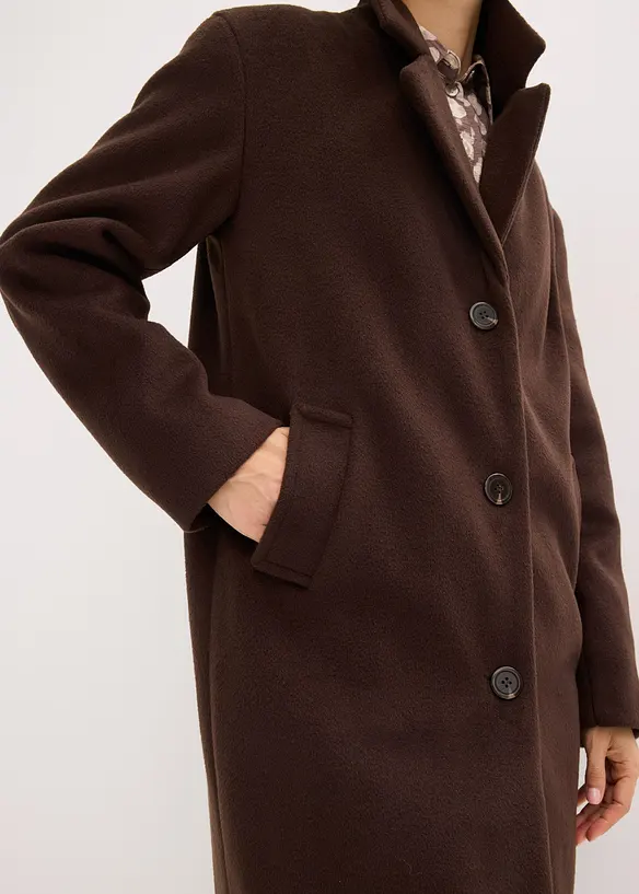 Kort kappa med yllelook, bonprix