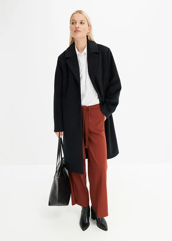 Kort kappa med yllelook, bonprix