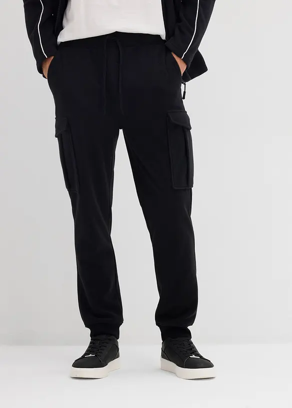Cargobyxa i fleece, Regular Fit, bonprix