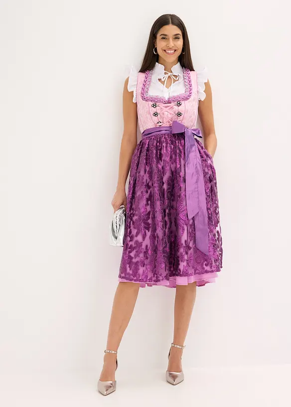 Dirndl med paljettförkläde (2 delar), bonprix