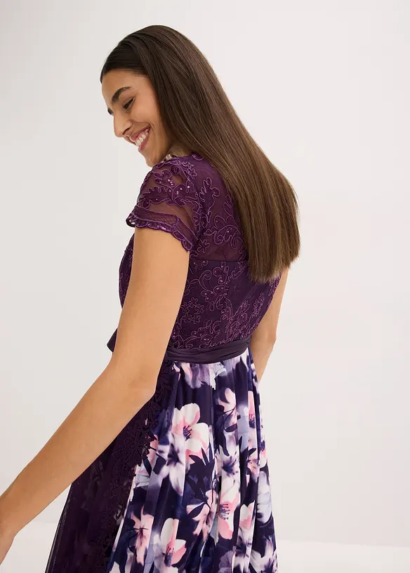 Dirndl med broderi och sammetskjol (2 delar), bonprix