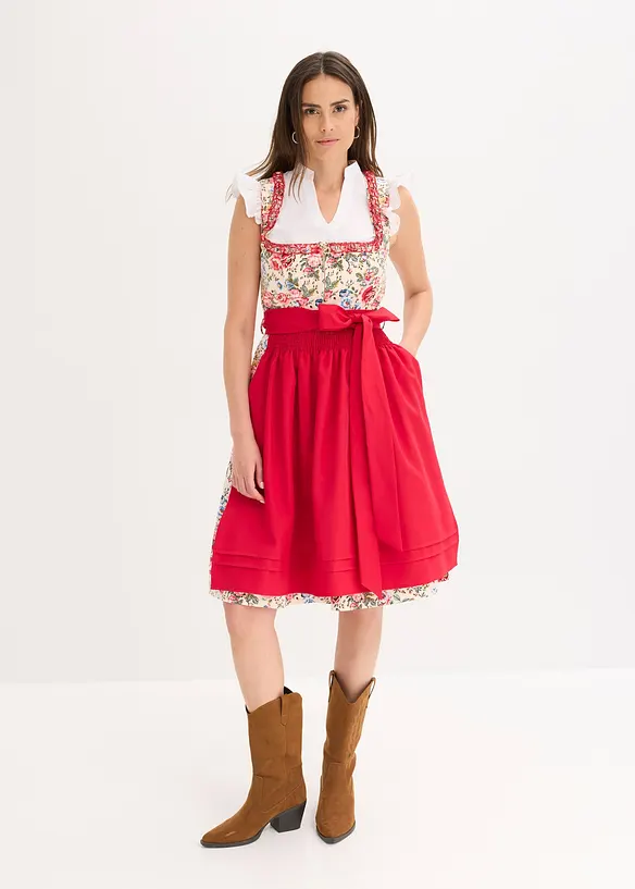 Dirndl med broderat förkläde (2 delar), bonprix