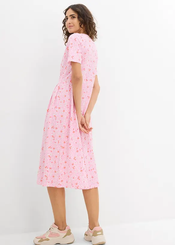 Mellanl&aring;ng jerseykl&auml;nning i bomull, bonprix