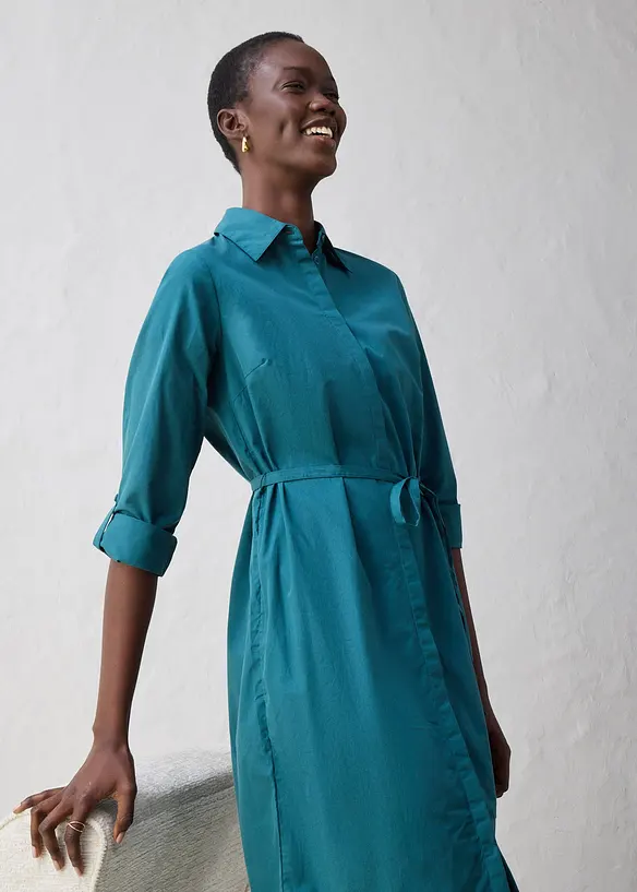 Skjortkl&auml;nning med silke, bonprix