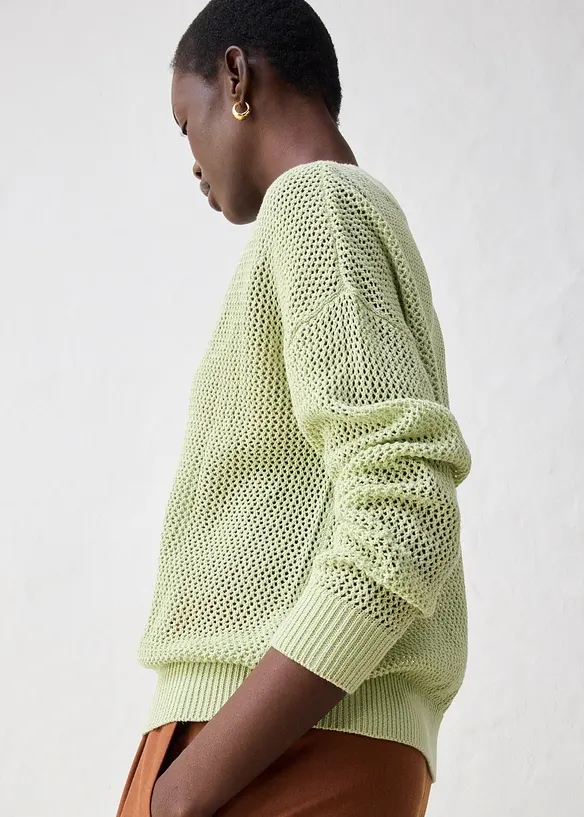Hålmönstrad cardigan, bonprix