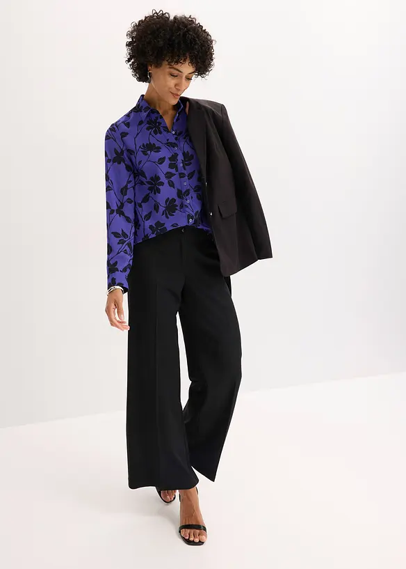 Mönstrad chiffongblus, bonprix