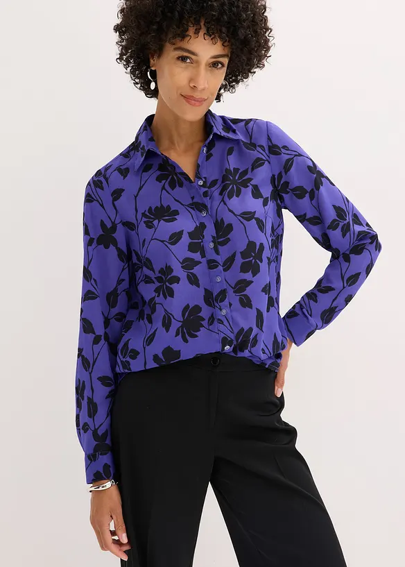 Mönstrad chiffongblus, bonprix