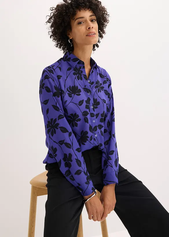 Mönstrad chiffongblus, bonprix