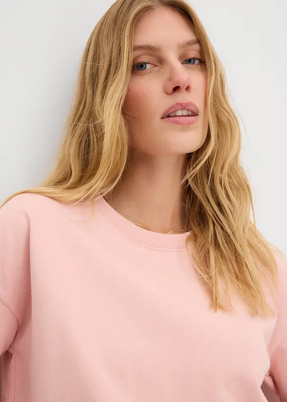 Sweatshirt med spetsbesättning, bonprix