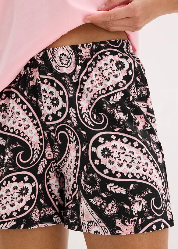 Pyjamas med shorts i ekologisk bomull, bonprix
