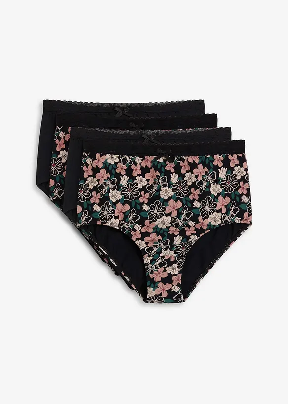 Midjetrosa med ekologisk bomull (4-pack), bonprix