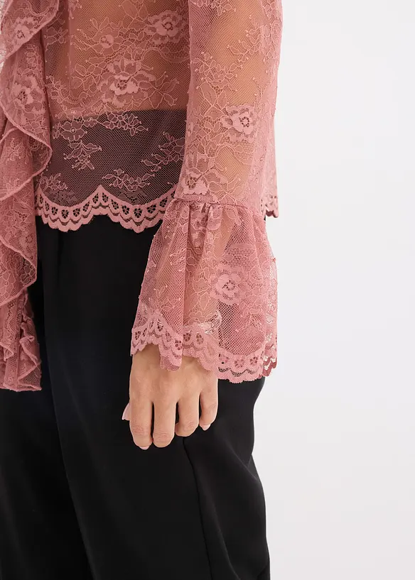 Blus med spets, bonprix
