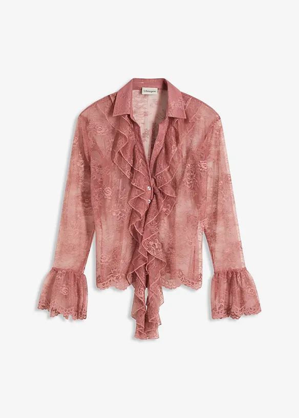Blus med spets, bonprix