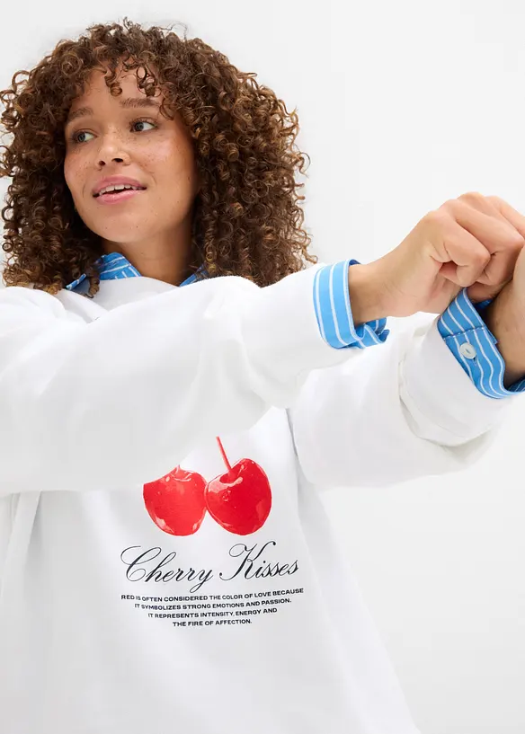 Oversized sweatshirt av ekologisk bomull, bonprix