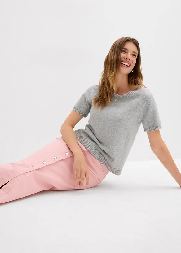 Midikjol av twill, bonprix