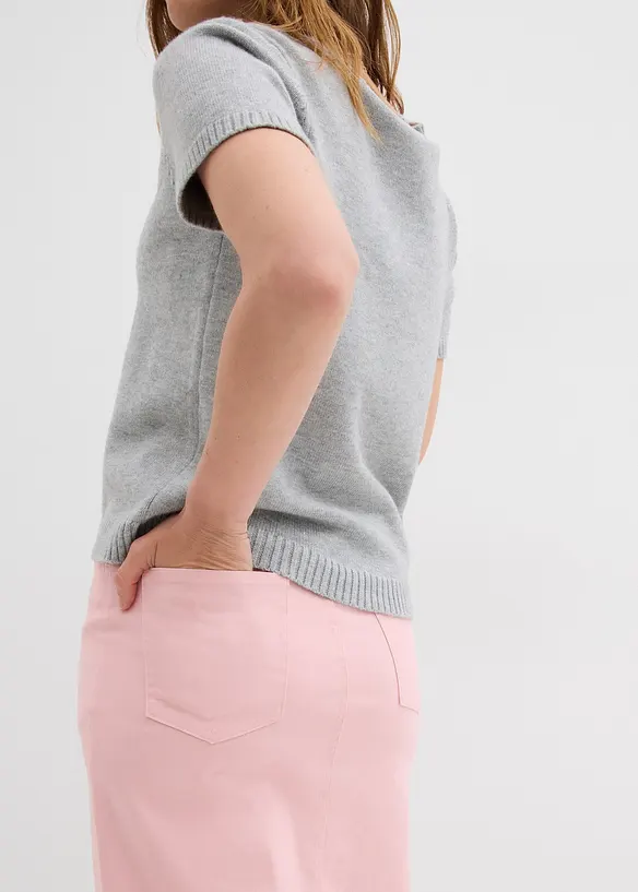 Midikjol av twill, bonprix