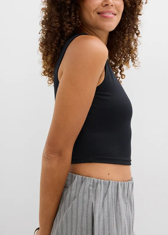 Croppad topp i figurnära modell (2-pack), bonprix