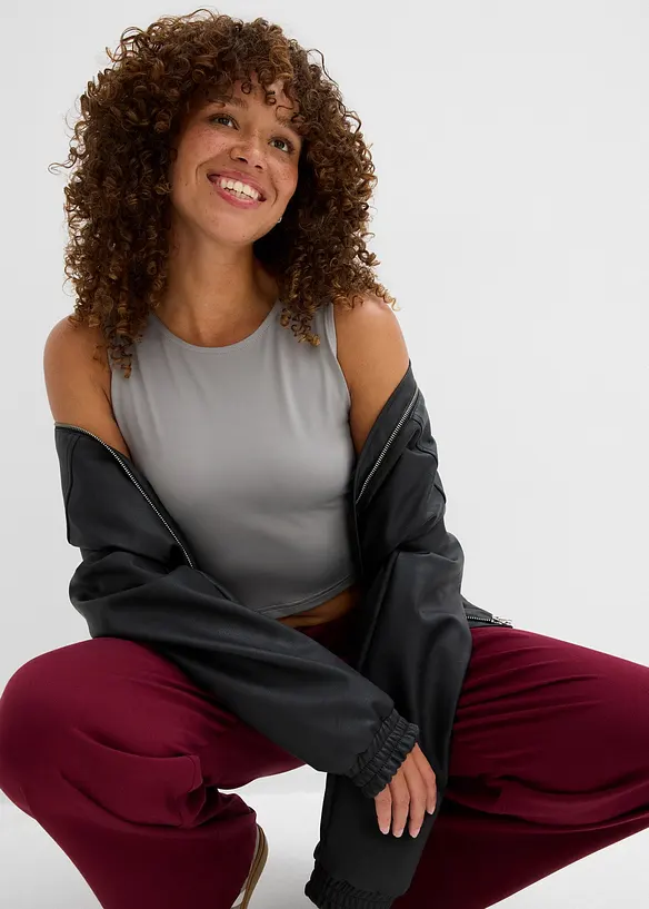 Croppad topp i figurnära modell (2-pack), bonprix
