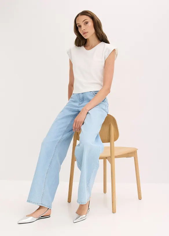 Topp med axelvaddar, bonprix