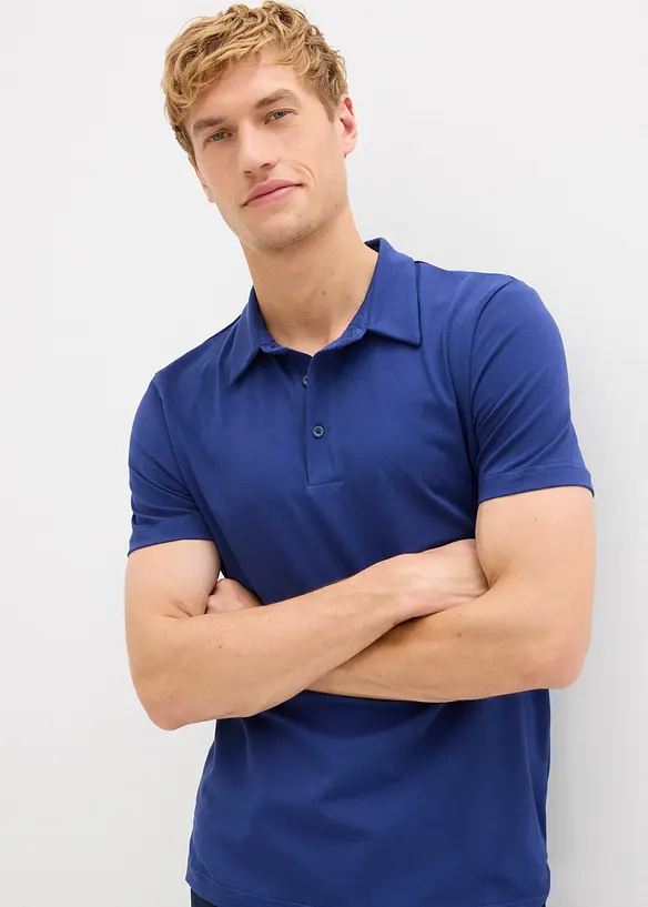 Pikétröja i jersey med stretch, Slim Fit, bonprix