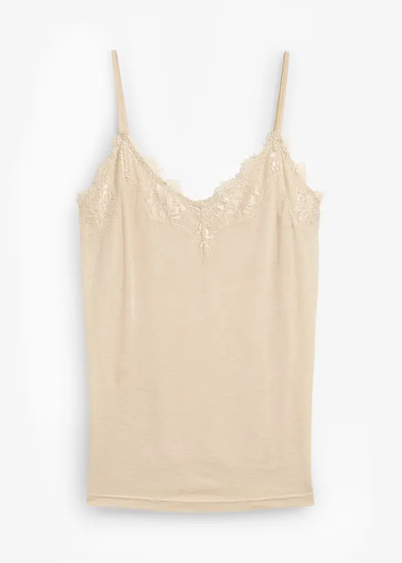 Linne med ull och spets, bonprix