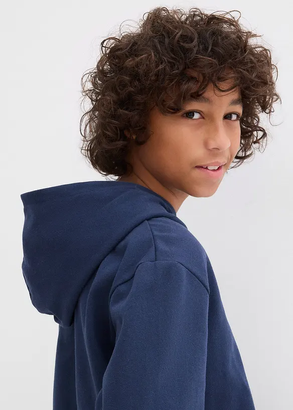 Sweatshirt med huva i mjuk bomullsmix, bonprix
