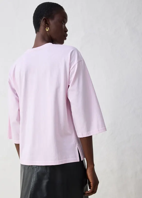 Utställd topp med silke, bonprix