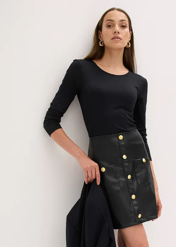 Kjol i skinnimitation, bonprix