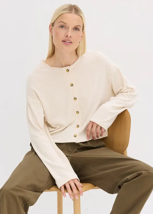 Ribbstickad cardigan, bonprix