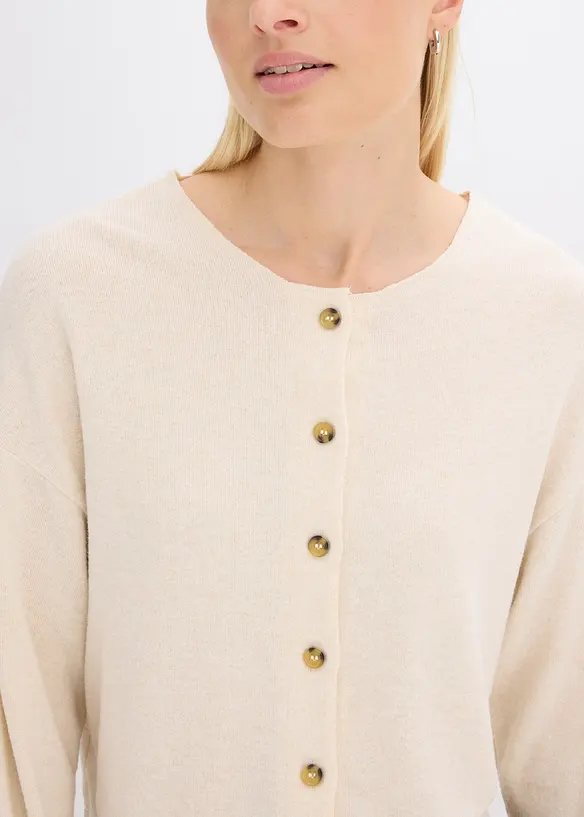 Ribbstickad cardigan, bonprix