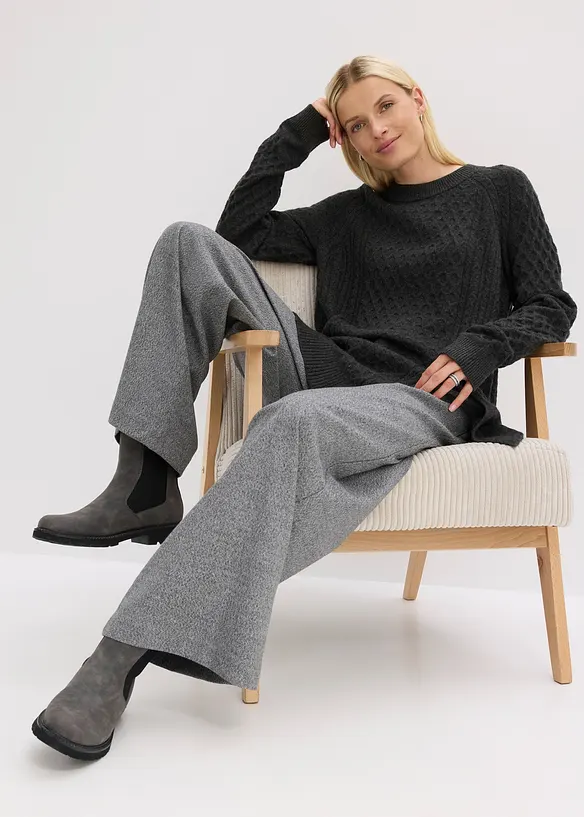 Lång tröja av mjuk viskosmix, bonprix