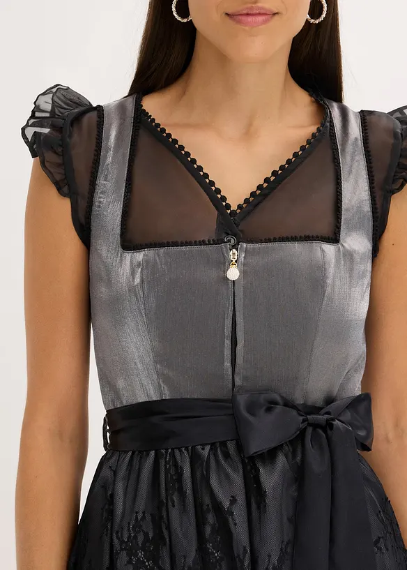 Mellanlång dirndl med sammet (2 delar), bonprix