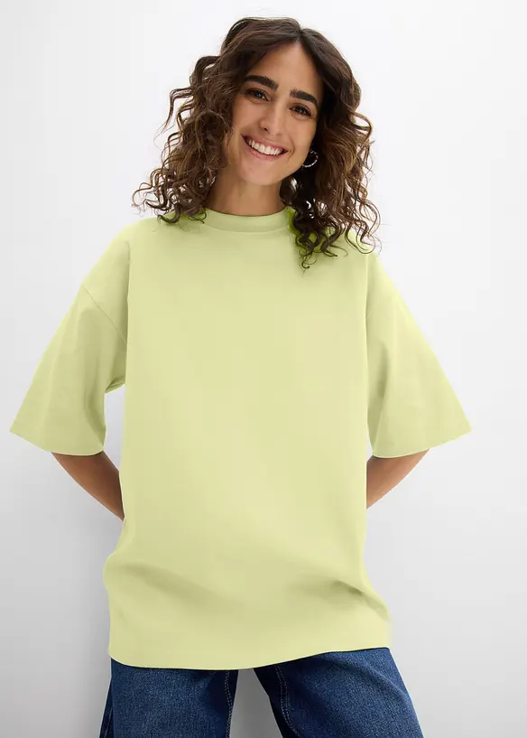 Oversizetopp av tjock jersey i ekologisk bomull, bonprix