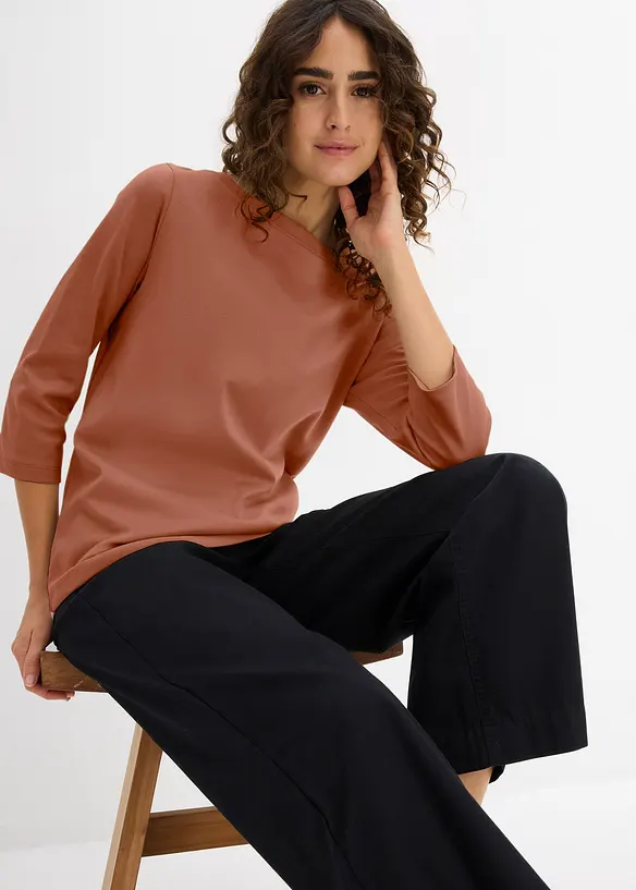 T-shirt i tjockt material av ekologisk bomull, bonprix