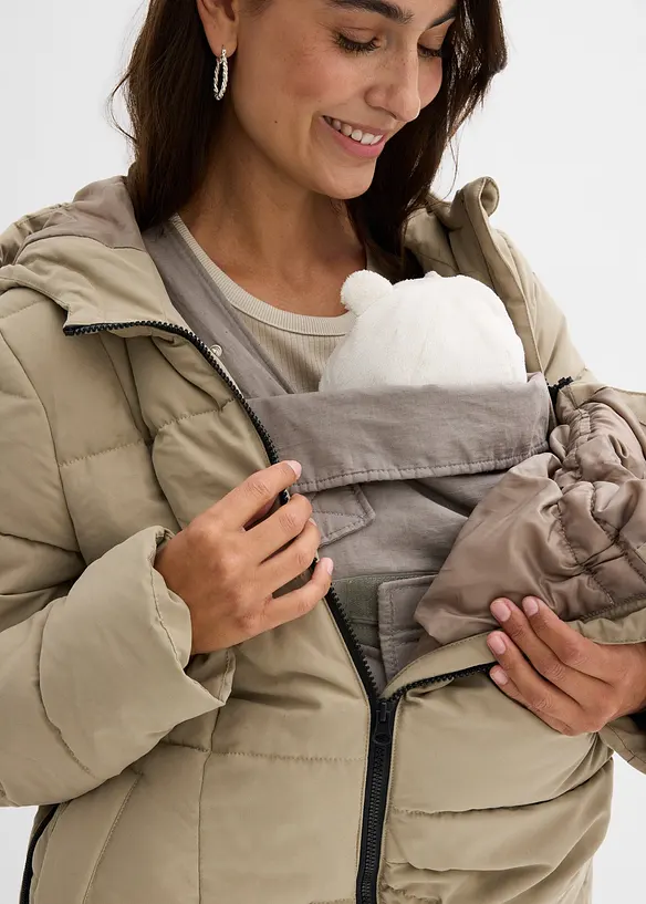 Mammatäckkappa med återvunnen polyester och babyficka, bonprix