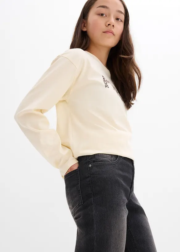 Utsvängda jeans för barn, bonprix