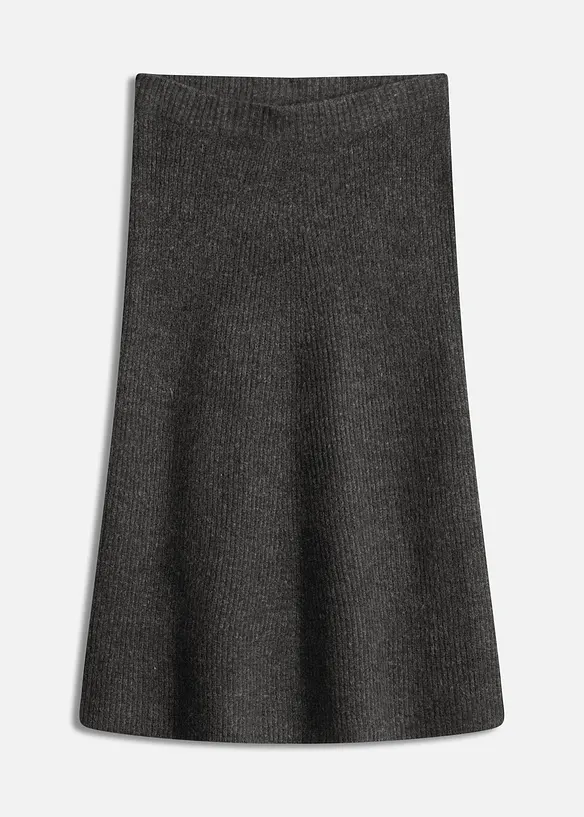 Stickad kjol i midilängd, bonprix