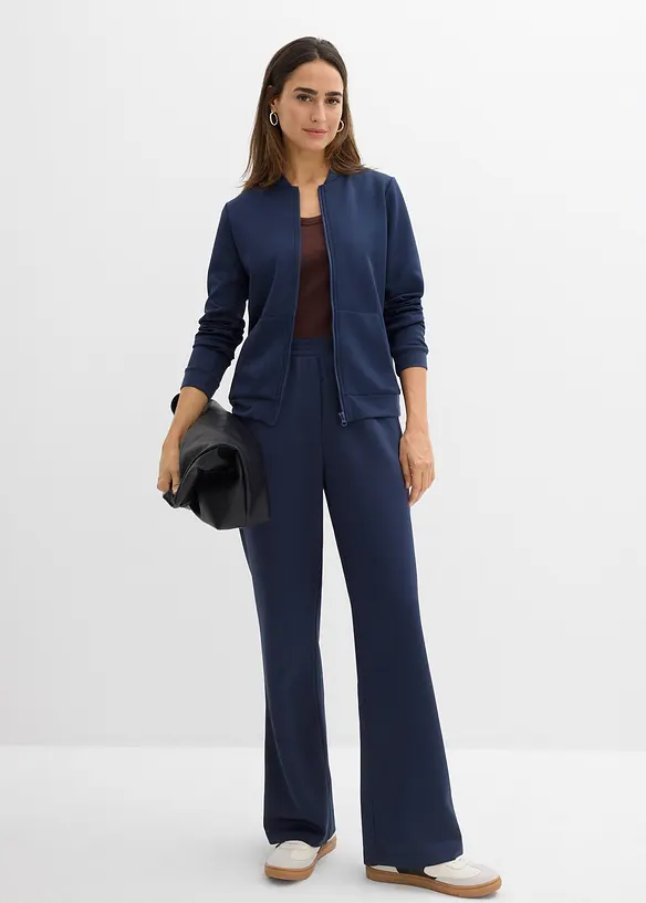 Trikåjacka med dragkedja i neopren, bonprix