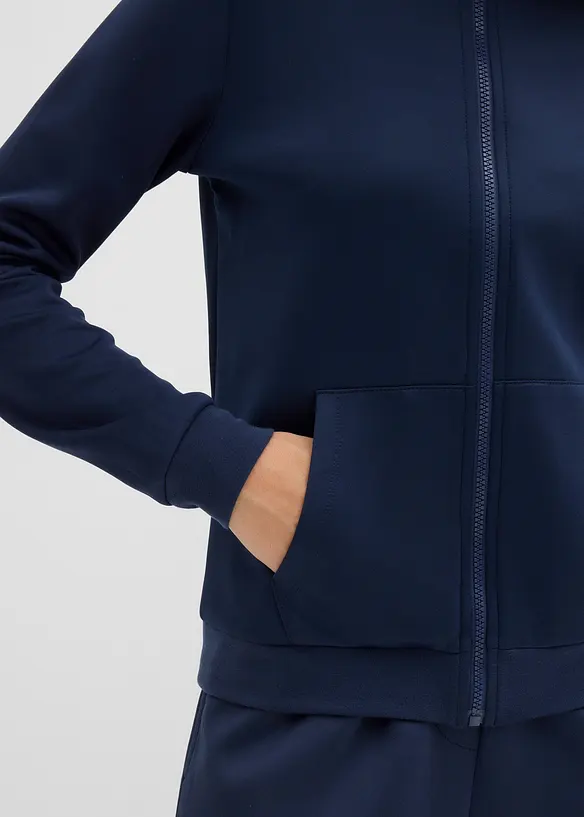 Trikåjacka med dragkedja i neopren, bonprix