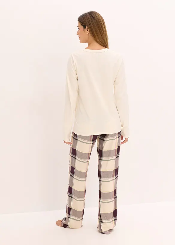 Pyjamas med byxa av vävt material och presentpåse, bonprix